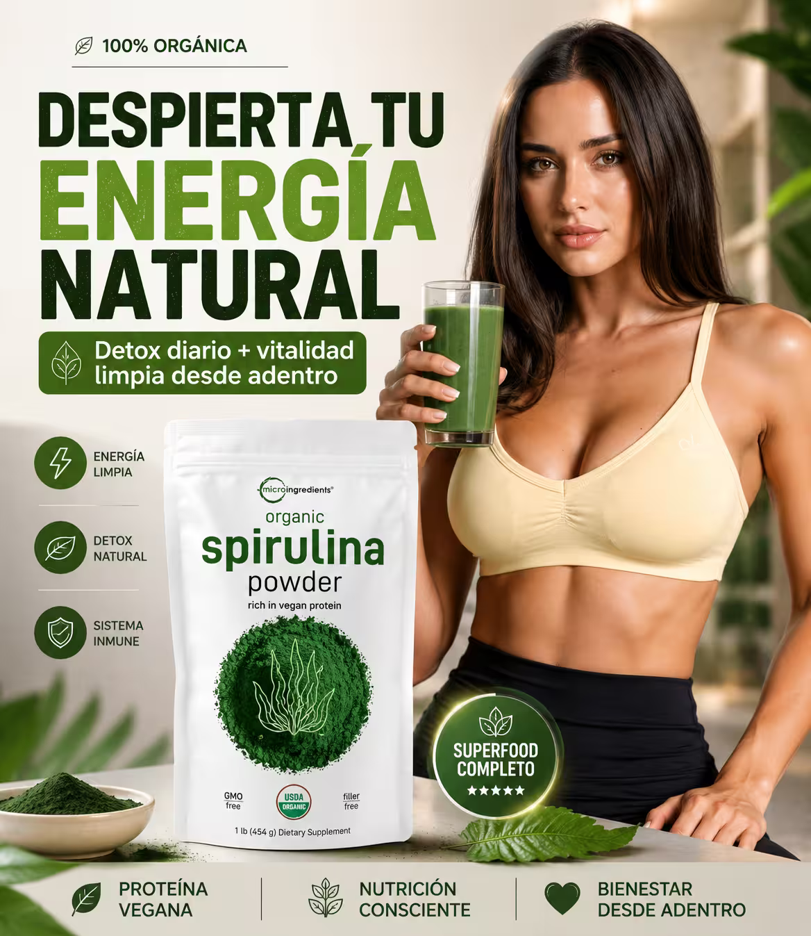 SPIRULINA EN POLVO- ENERGÍA NATURAL